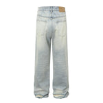 Vintage Light Wash Distressed Straight Leg Relaxed Jeans