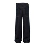 Raw Denim Straight-Leg Jeans High-Street Turquoise Accent