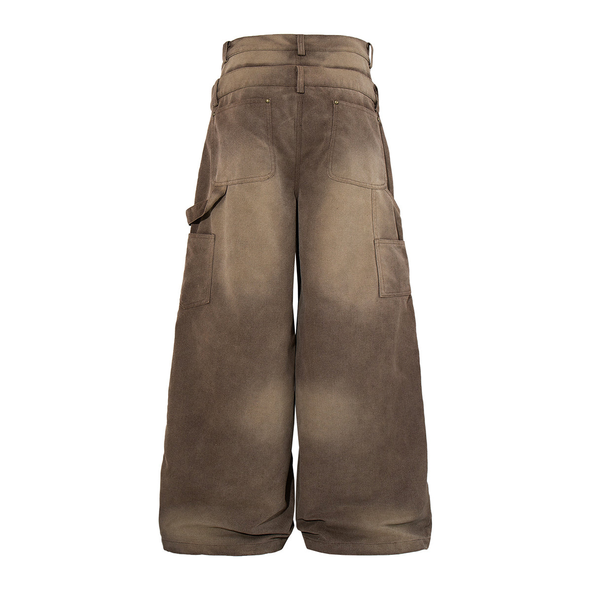 Reinforced Stitching Brown Vintage Wide Leg Painter Pants