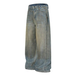 Vintage Distressed Washed Wide Jeans