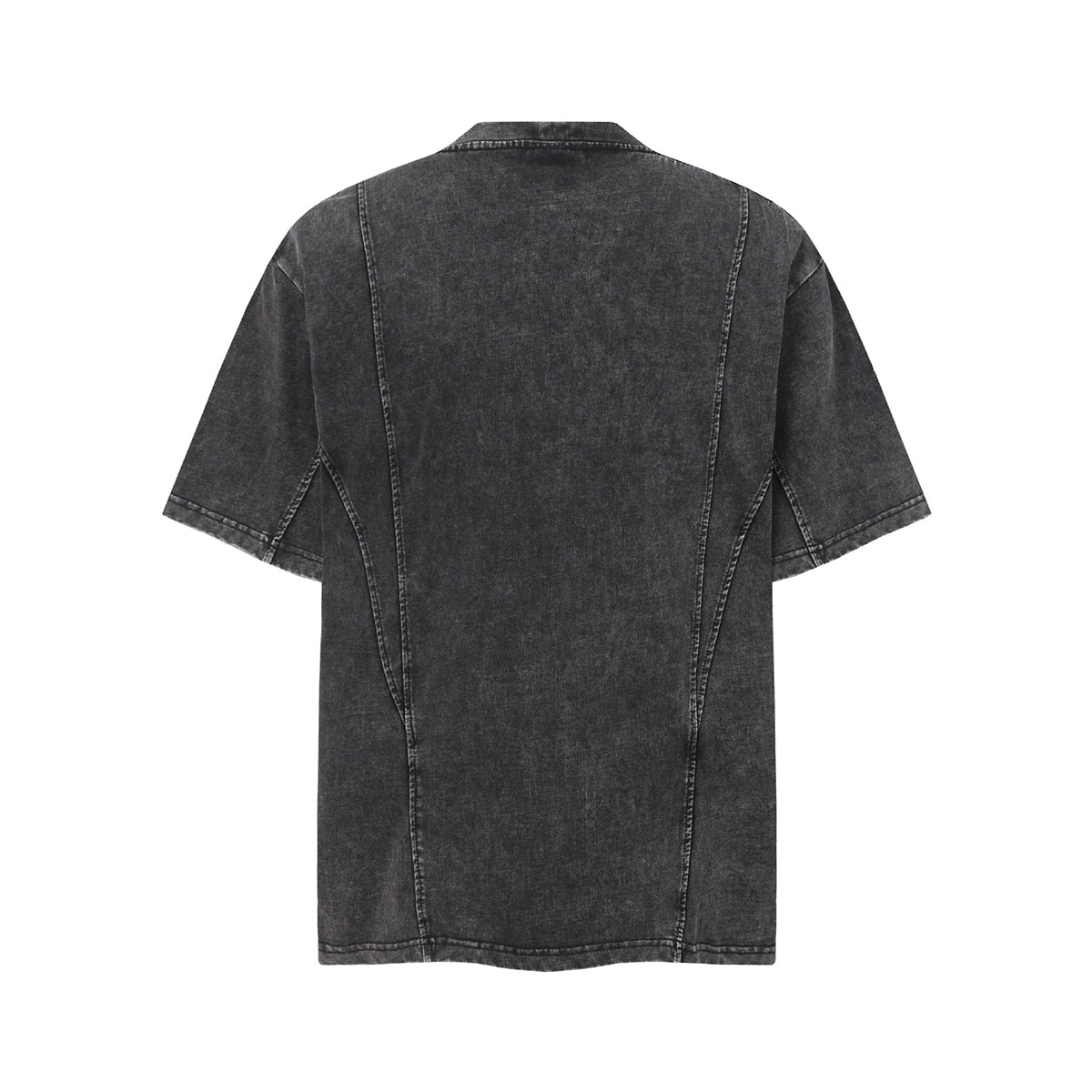 Vintage Washed Distressed Short Sleeve Panel Design Tee