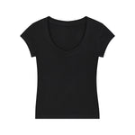 Solid-Color V-Neck Cotton T-Shirt 215gsm