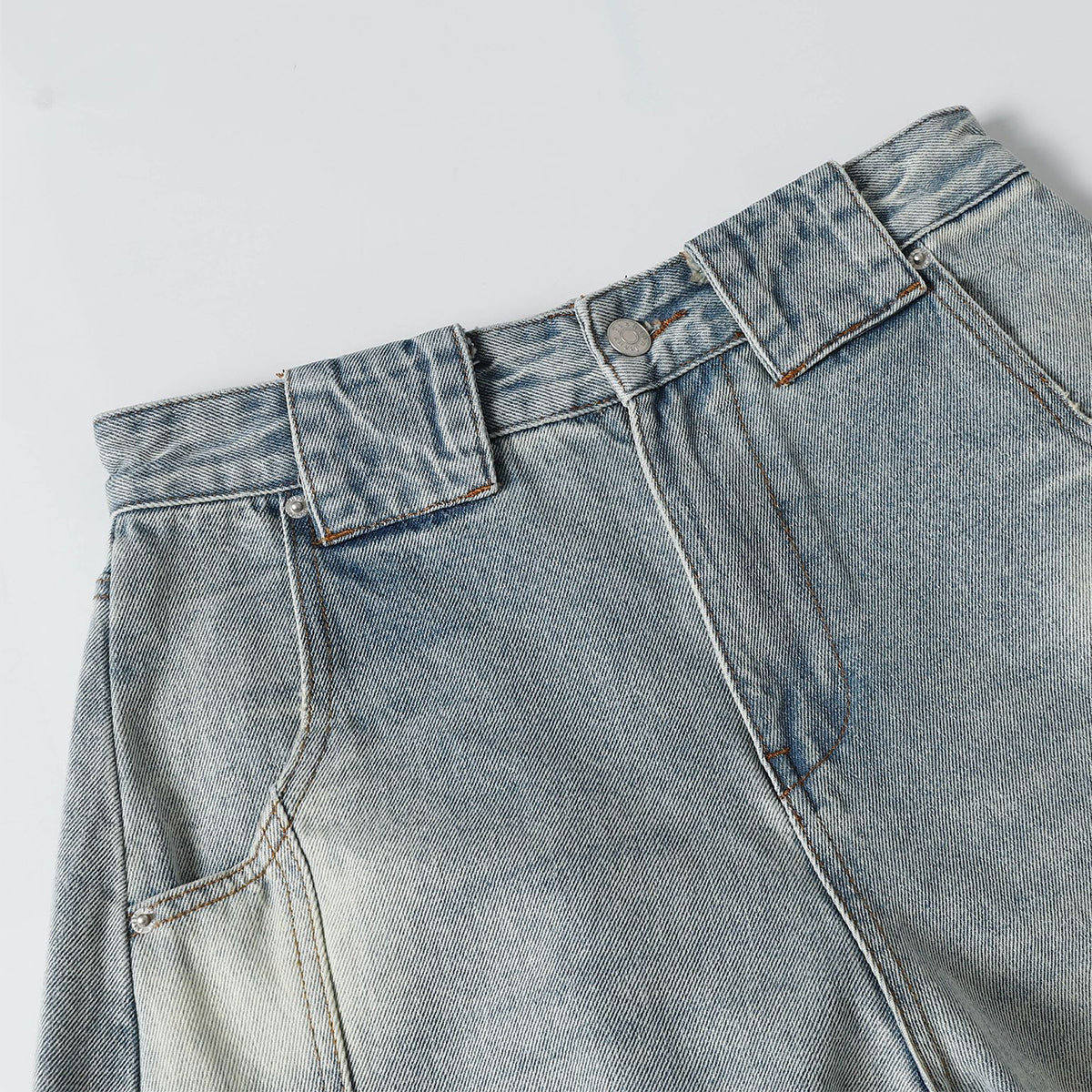 High Street Wide Leg Deconstructed Vintage Washed Loose Jeans
