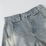 High Street Wide Leg Deconstructed Vintage Washed Loose Jeans