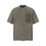 Streetwear Inspired Color Blocked Washed Casual Cotton Tee