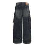 High Waisted Wide Leg Corduroy Cargo Pants