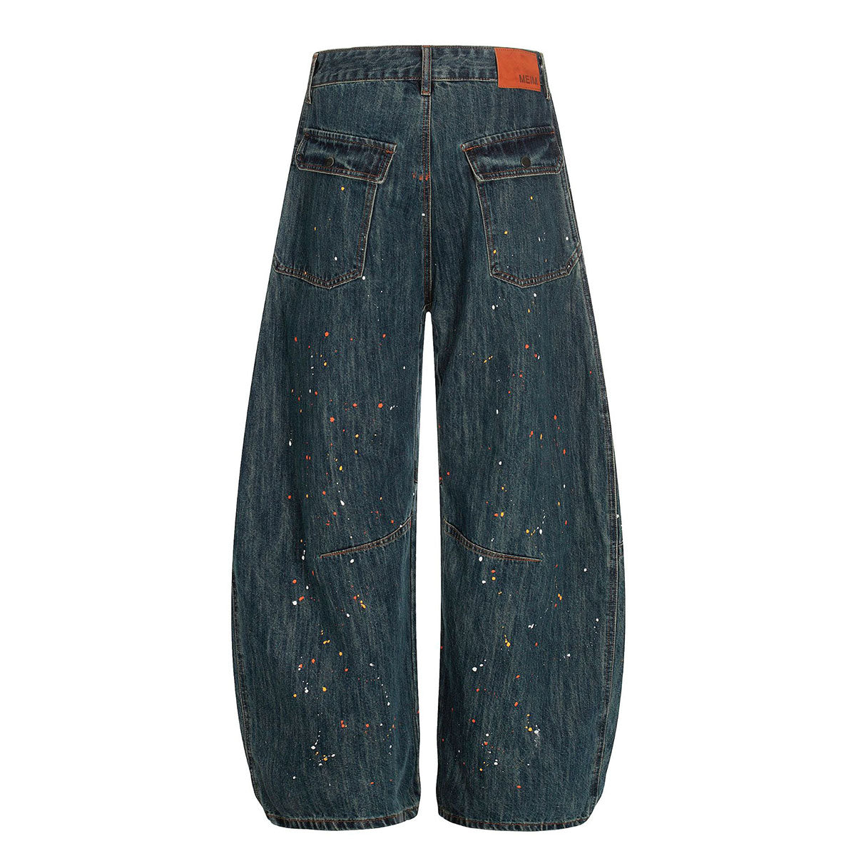 Paint Splatter American High Street Wide Denim
