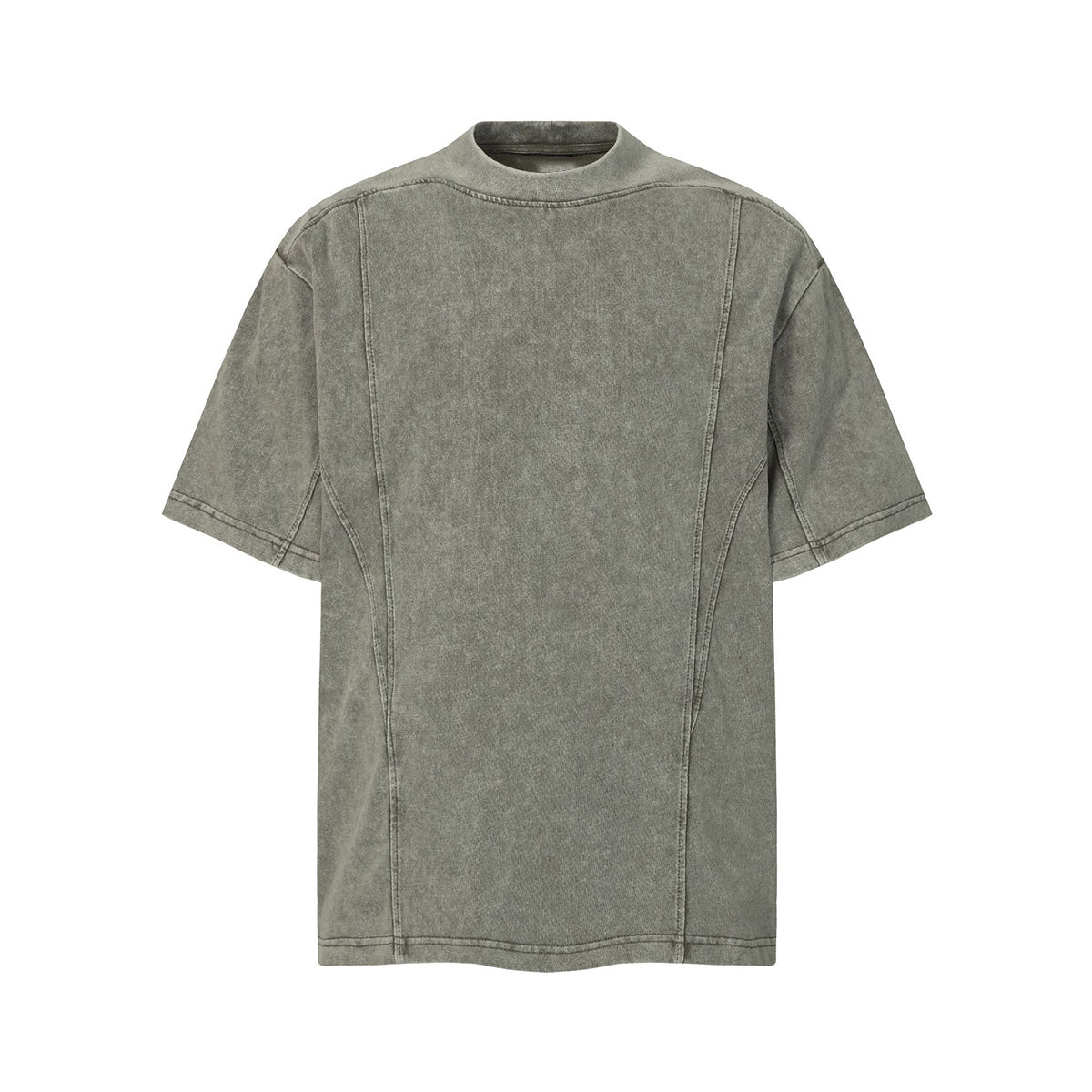 Vintage Washed Distressed Short Sleeve Panel Design Tee