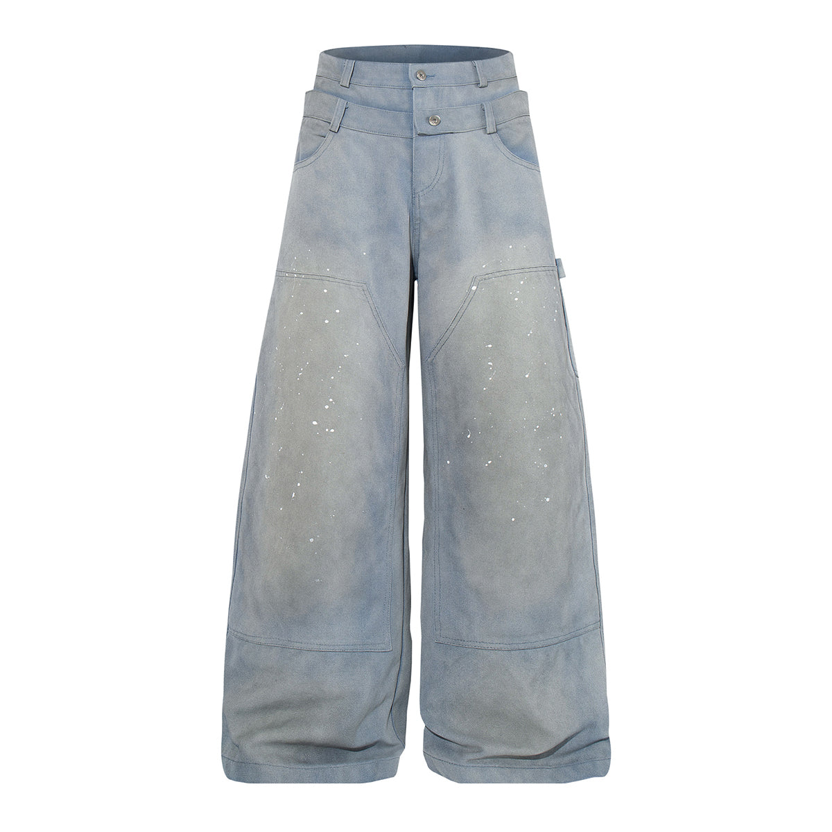 Distressed Detailing Vintage Wide Leg Painter Pants
