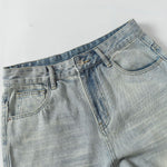 Vintage Light Wash Distressed Straight Leg Relaxed Jeans