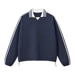 Retro Striped Collar Pullover Sweatshirt
