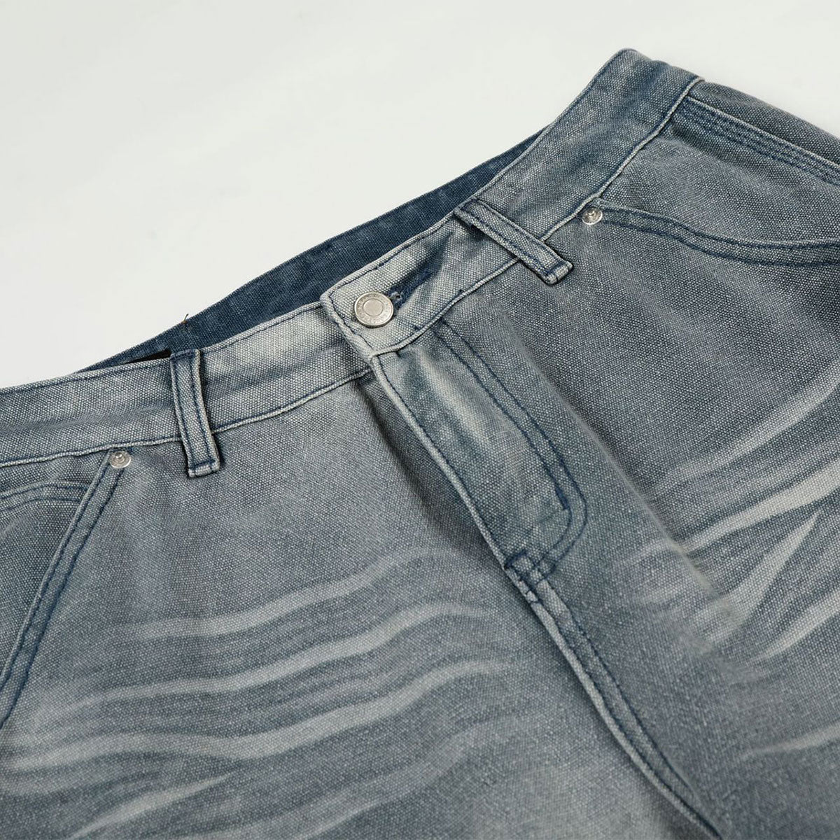 Light Blue Vintage Washed Wide Leg Jeans