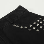 Black Wide Leg Pants Studded Accent Detail