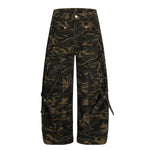 Utility Camouflage Cargo Wide Leg Pants