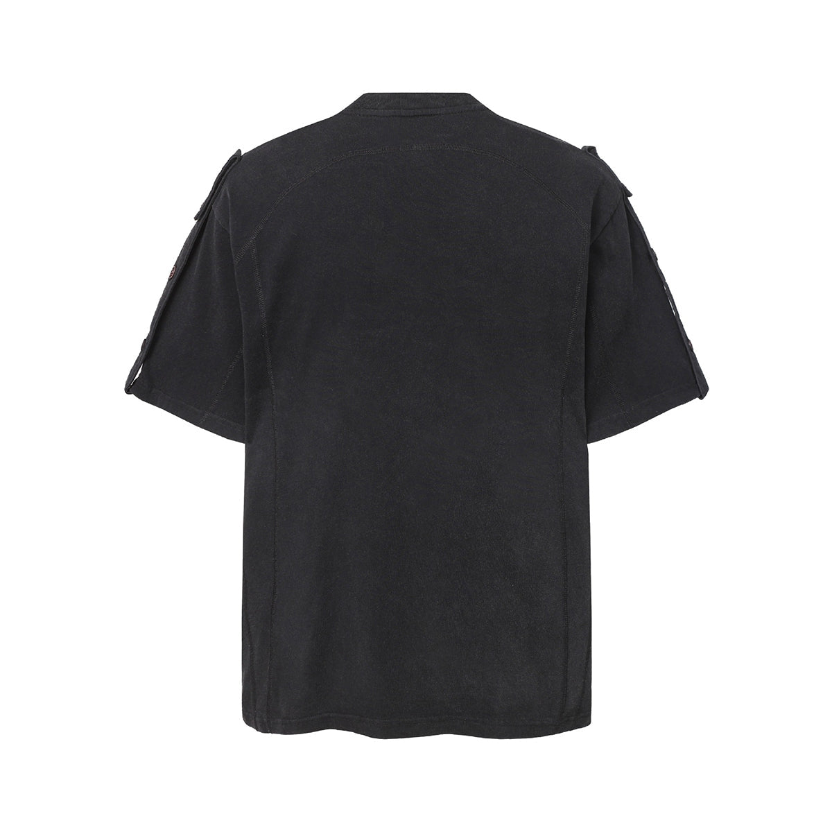 Button Shoulder Detail Vintage Washed Short Sleeve Tee