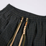 Vintage Plaid Wide Leg Relaxed Drawstring Pants