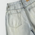 Vintage Light Wash Distressed Straight Leg Relaxed Jeans