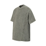 Vintage Washed Distressed Short Sleeve Panel Design Tee
