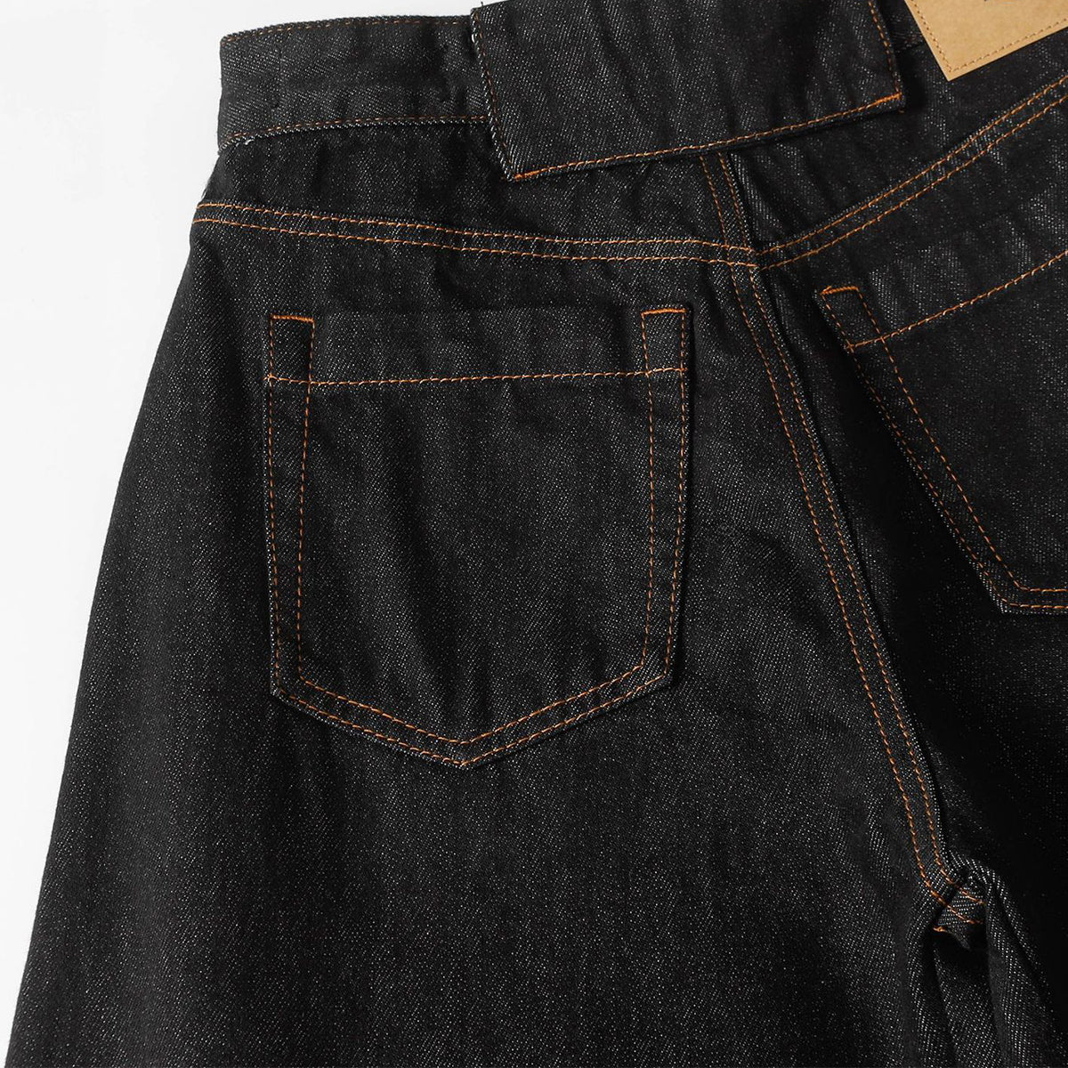 High Street Vintage Washed Raw Denim Wide Leg Curved Jeans