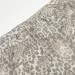Leopard Print Cargo Wide-Leg Denim Pants