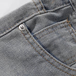 Adjustable Side Buckle Distressed High Waist Shorts