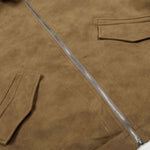 Suede Boxy Fit Padded Jacket Trimmed