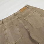 Adjustable Cuffs High Waist Wide Leg Beige Cargos