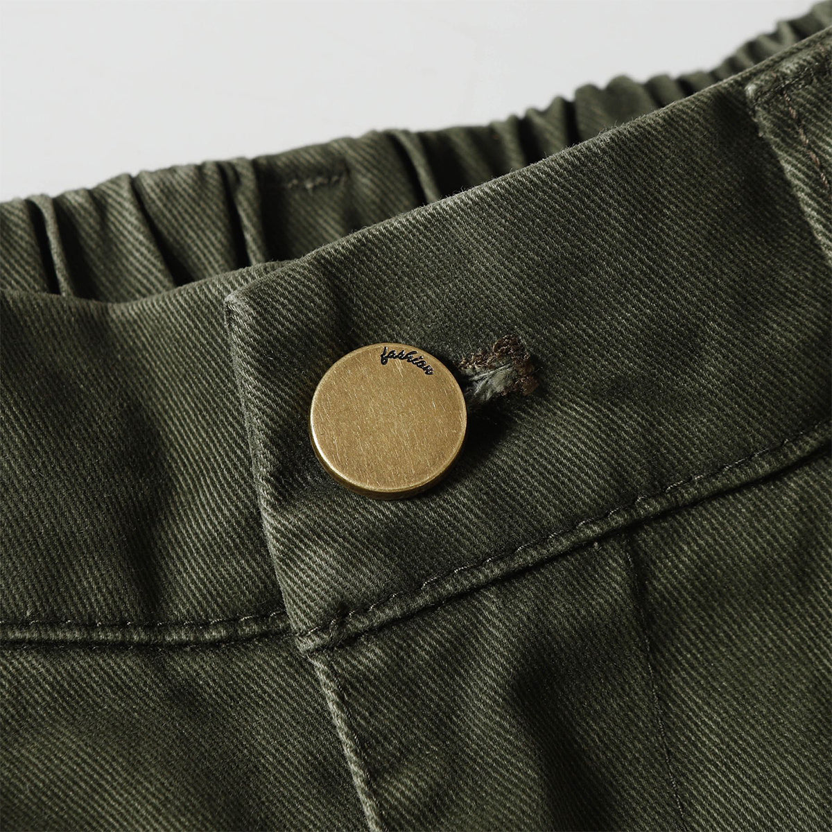 Cargo Style Casual Washed Green Straight Leg Pants