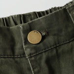Cargo Style Casual Washed Green Straight Leg Pants