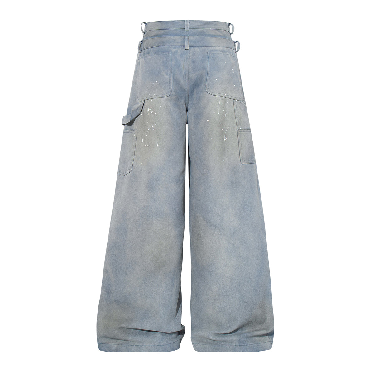 Distressed Detailing Vintage Wide Leg Painter Pants