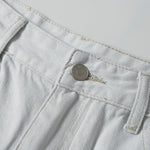 High Street Washed Distressed Wide Leg Flared Jeans