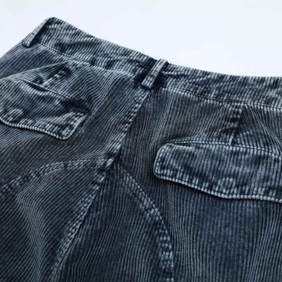 Washed Corduroy Deconstructed Relaxed Cargo Pants