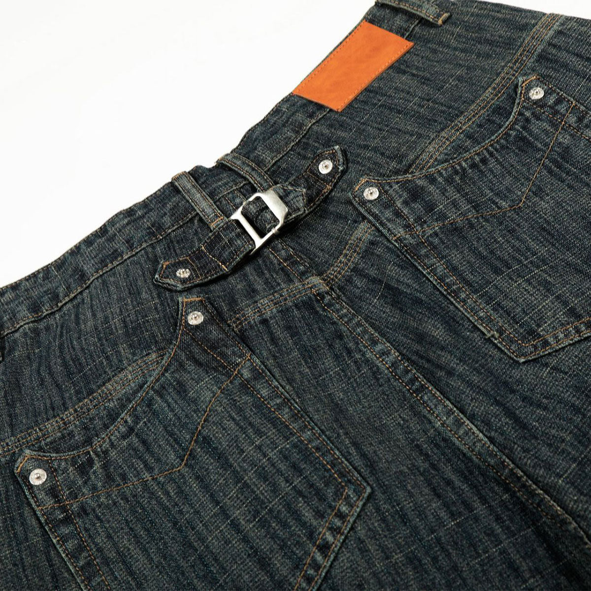 High Waist Wide Leg Dark Wash Denim Jeans