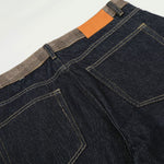 Raw Wide Leg Contrast Cuffed Jeans