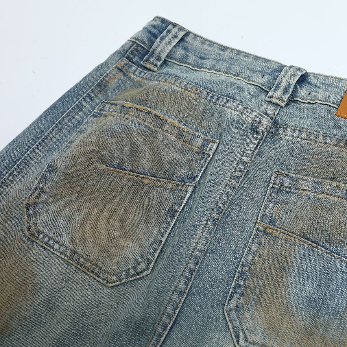 Vintage Distressed Washed Wide Jeans