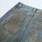 Vintage Distressed Washed Wide Jeans