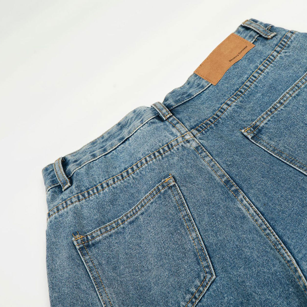 Asymmetrical Wide Leg Modern Light Wash Jeans