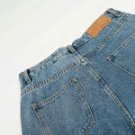 Asymmetrical Wide Leg Modern Light Wash Jeans