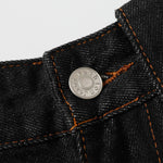 High Street Vintage Washed Raw Denim Wide Leg Curved Jeans