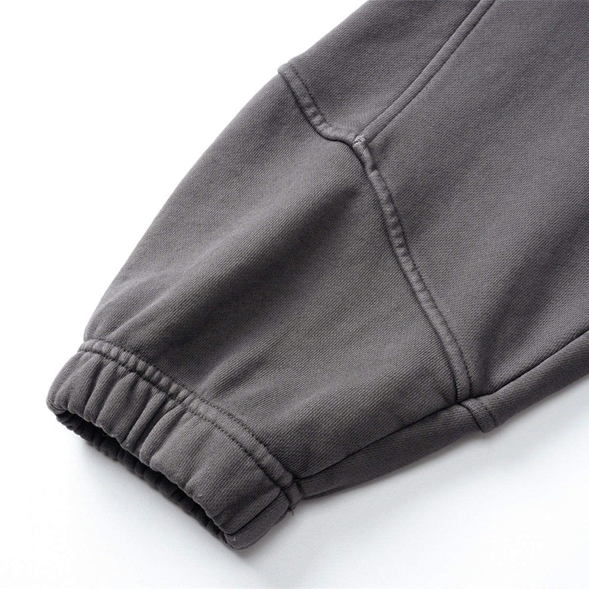 Vintage Washed Oversized Curved Stitch Zip Hoodie