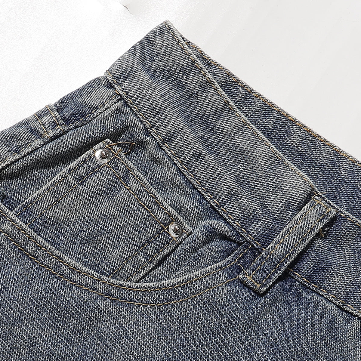 Cartoon Food Embroidery Fun Streetwear Denim Shorts