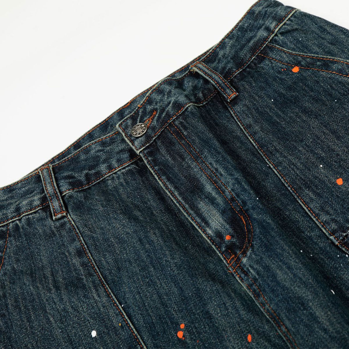 Paint Splatter American High Street Wide Denim