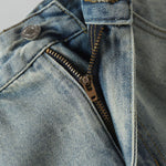 Vintage Light Wash Distressed Straight Leg Relaxed Jeans