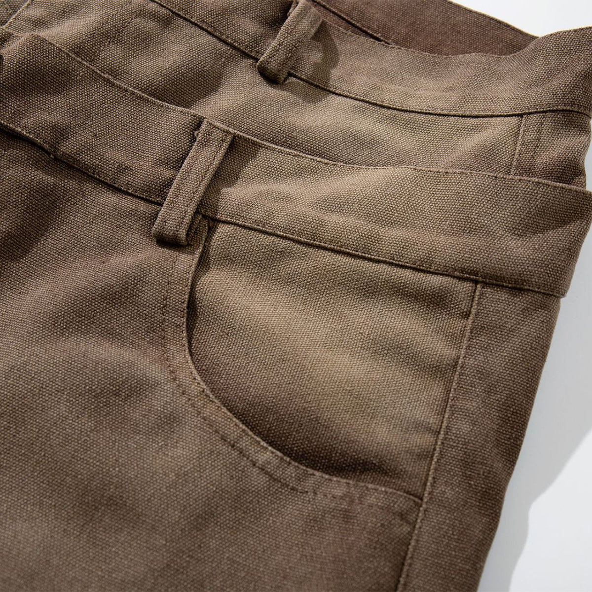 Reinforced Stitching Brown Vintage Wide Leg Painter Pants
