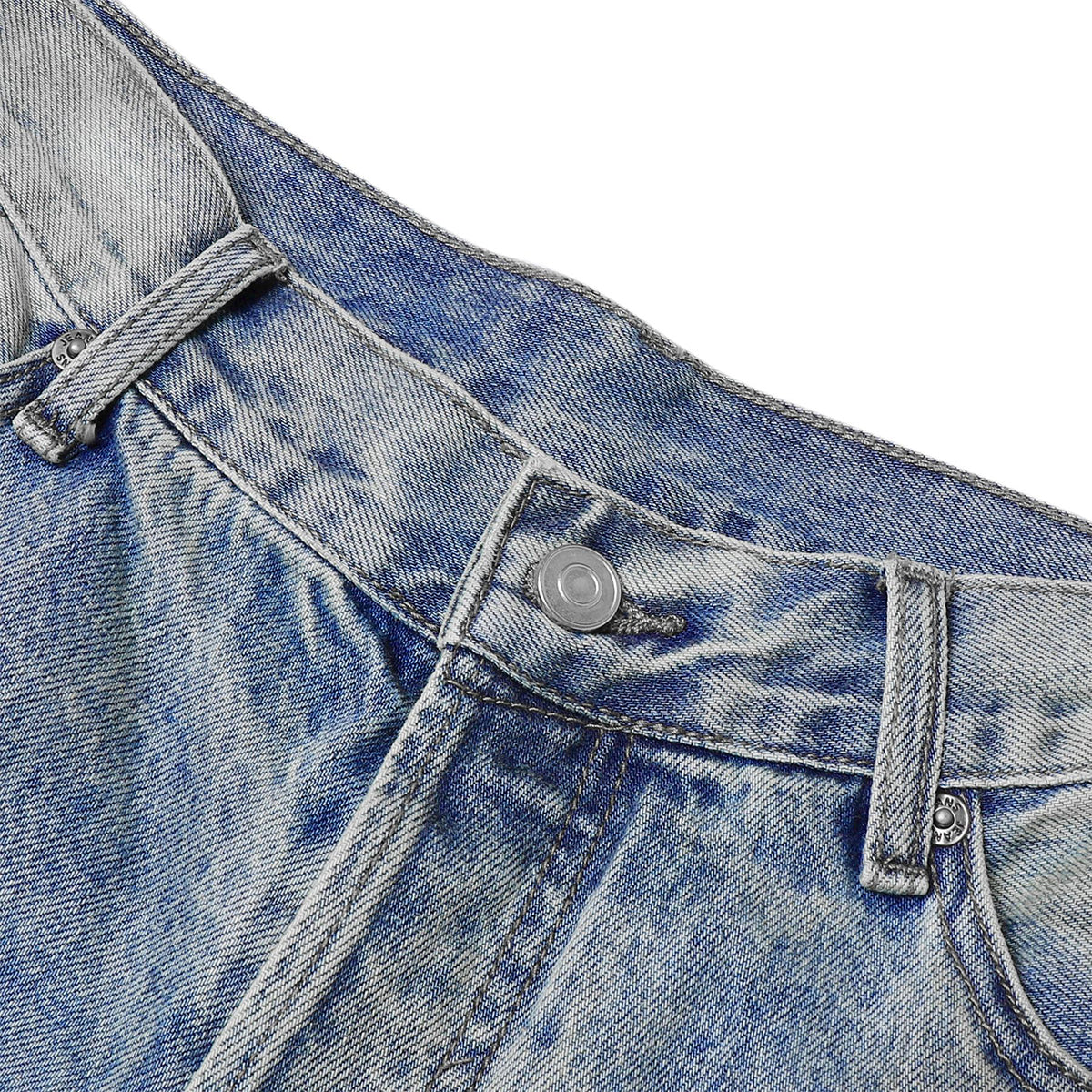 Blue Distressed Loose Fit High Street Vintage Jeans