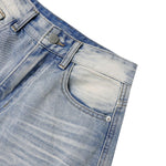 Vintage Light Wash Wide Leg High Street Casual Denim