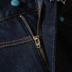 Raw Denim Straight-Leg Jeans High-Street Turquoise Accent