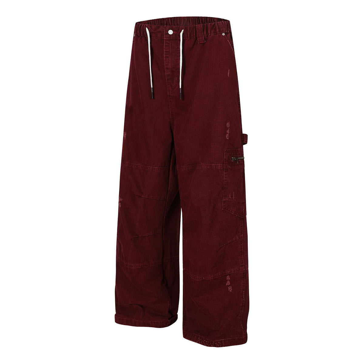 Washed Solid Deconstructed Relaxed Stretch Cargo Pants