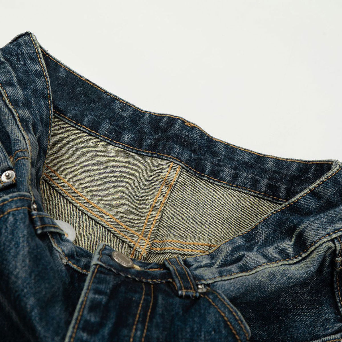 Vintage Light Wash Blue High Waist Wide Denim