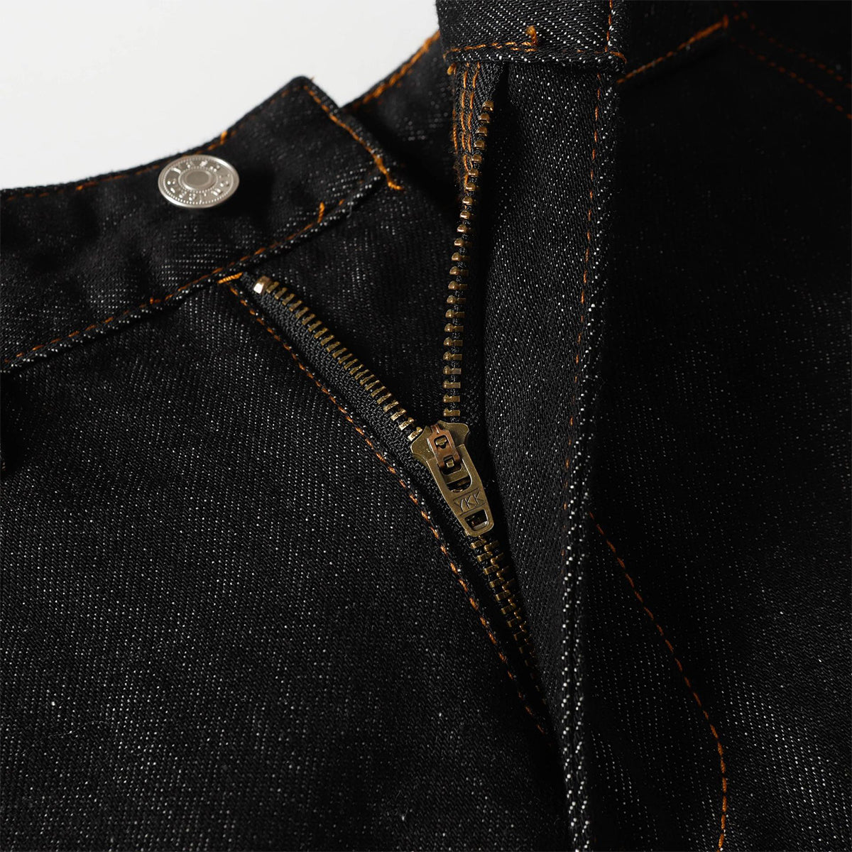 High Street Vintage Washed Raw Denim Wide Leg Curved Jeans